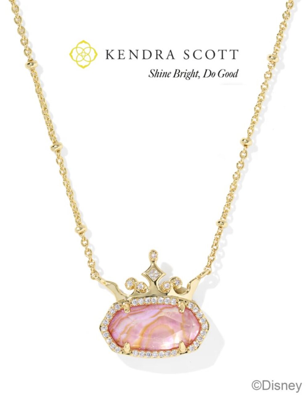 NWT Disney | Kendra Scott Elisa Princess Gold Short Pendant Necklace